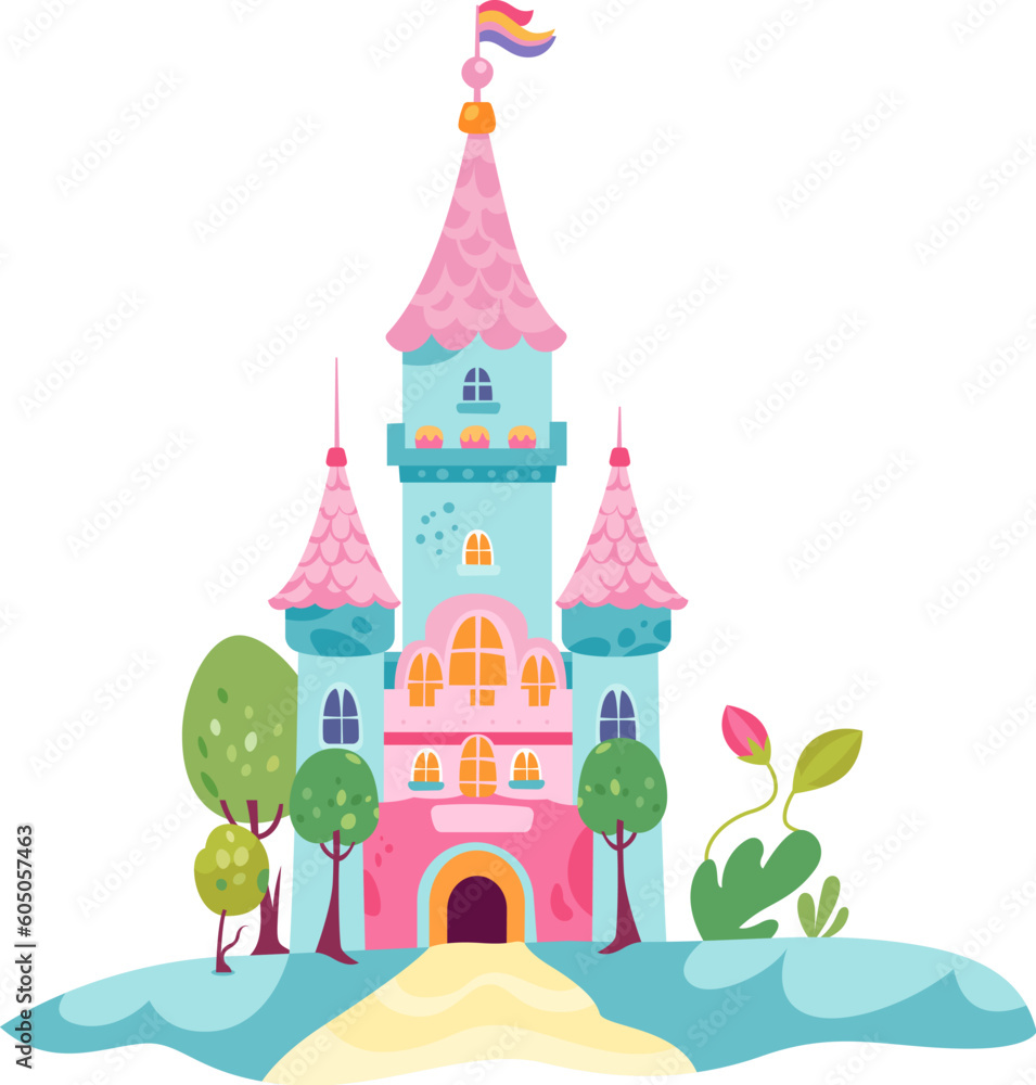 Fairytale Castle With Flag Fairytale Castle With Flag