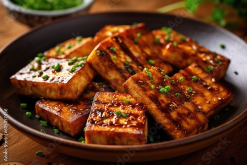 Plate of Grilled Tofu Gener...