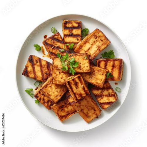 Plate of Grilled Tofu on a ...