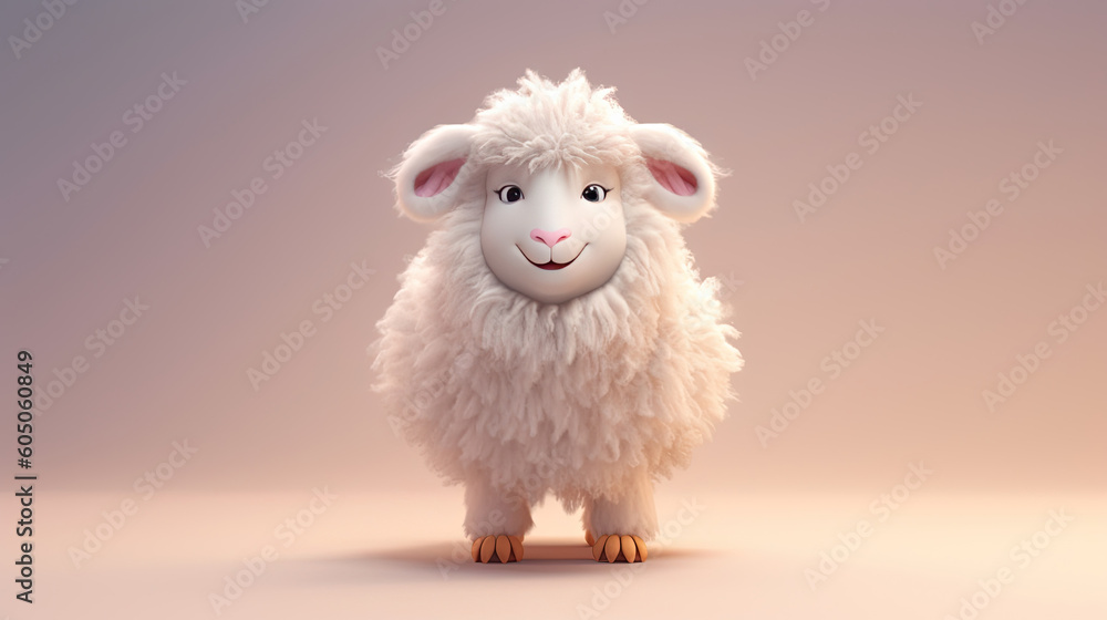 Fototapeta premium Cute furry sheep