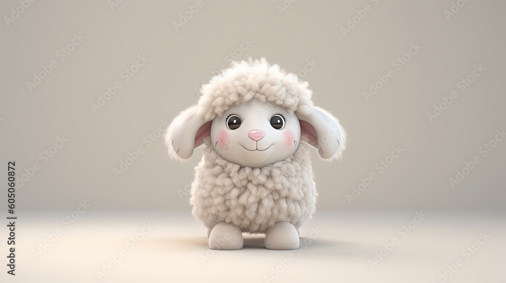 Fototapeta premium Cute furry sheep