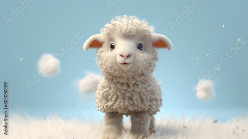 Cute furry sheep