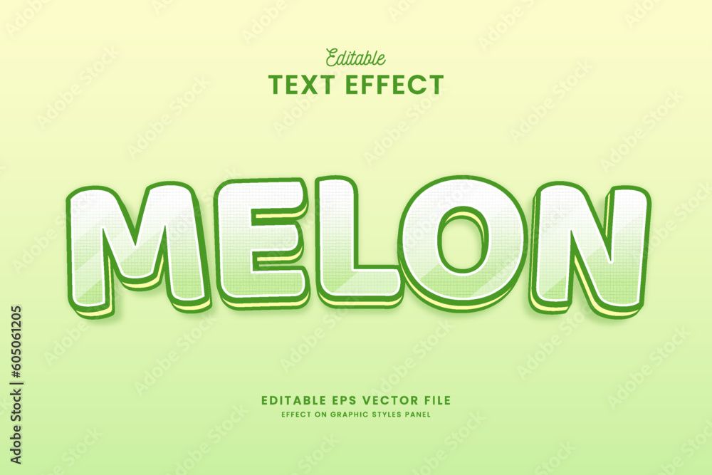 decorative melon editable text effect vector design decorative melon editable text effect vector design