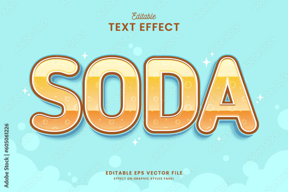 decorative soda editable text effect vector design decorative soda editable text effect vector design