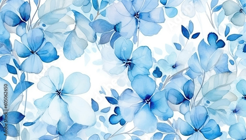 blue floral watercolor background