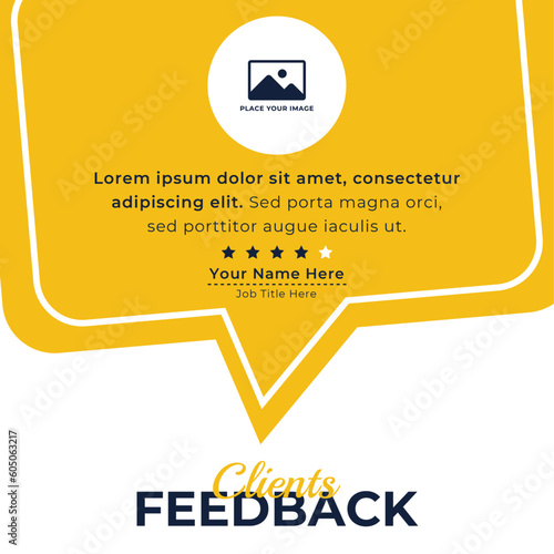 Client or customer service review testimonial social media post, Customer or client service feedback review post design template