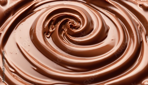 Chocolate swirl background, Chocolate background, Melted chocolate surface, Chocolate surface. Generative AI