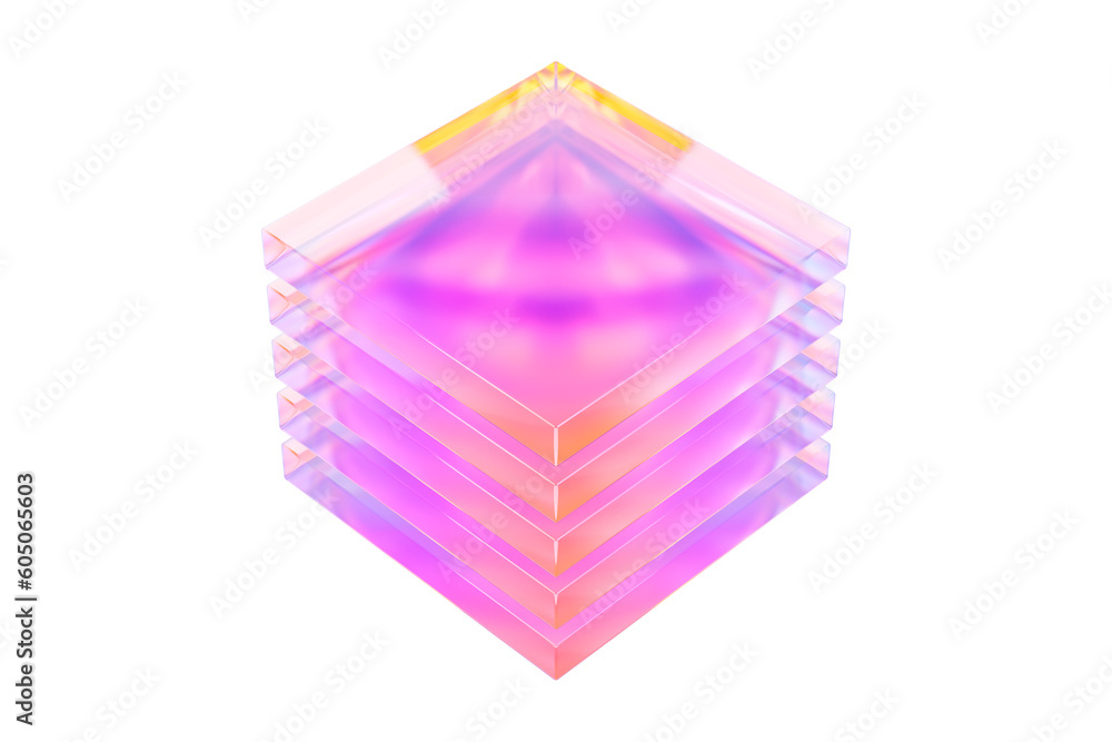 Abstract colorful gradient glass square geometry design, minimal geometric glossy reflection cube, fluent style cutout 3D rendering transparent objects Abstract colorful gradient glass square geometry design, minimal geometric glossy reflection cube, fluent style cutout 3D rendering transparent objects