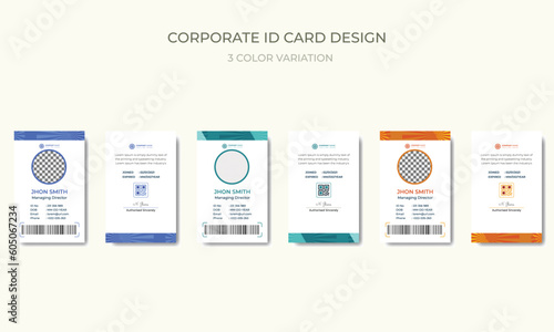 Modern Corporate Id card design template premium vector