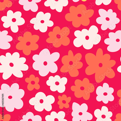 Floral pattern in the style of the 70s 