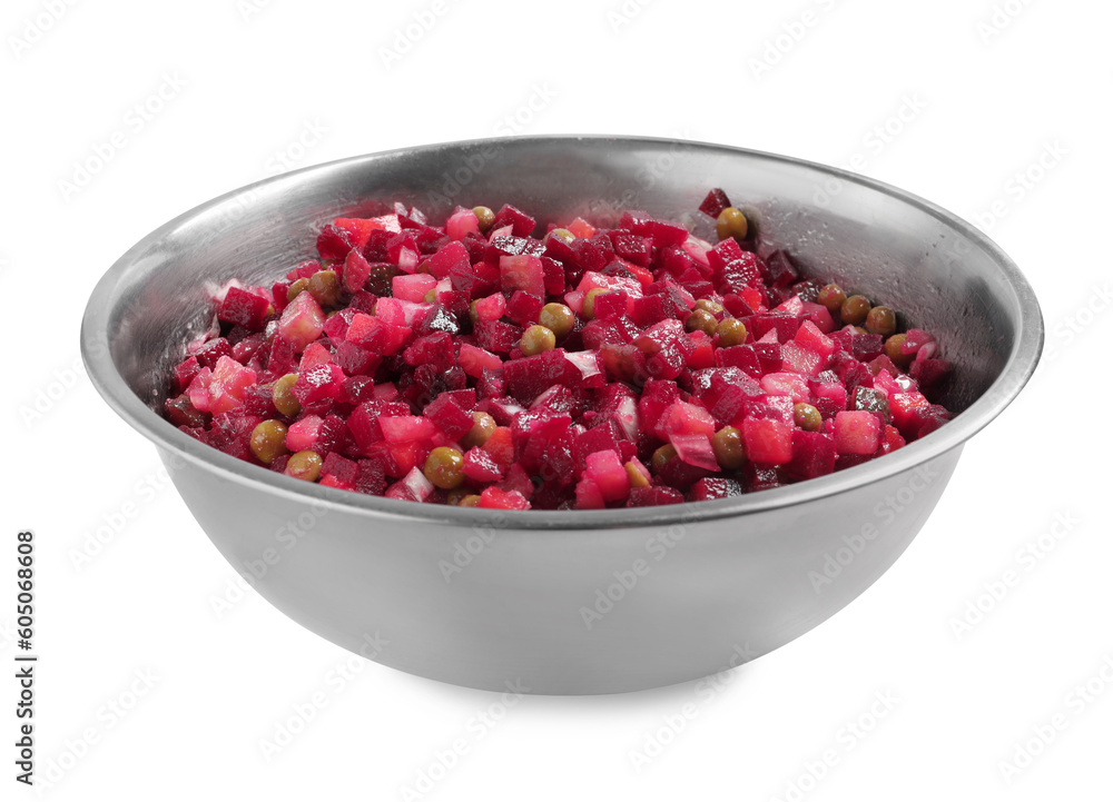Bowl of delicious fresh vinaigrette salad isolated on white Bowl of delicious fresh vinaigrette salad isolated on white