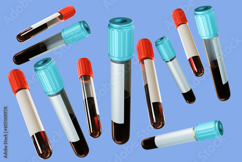 Set of test tubes with bloo...