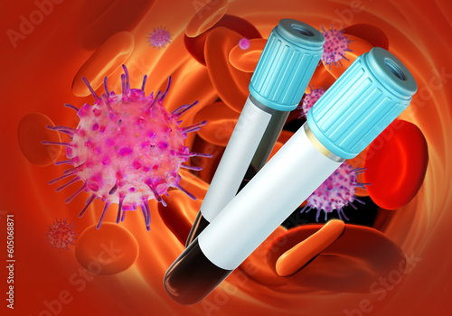 Molecules of viruses in blo...