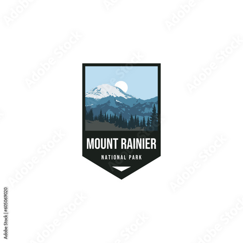 Mount Rainier National Park emblem patch logo sticker vector illustration photo