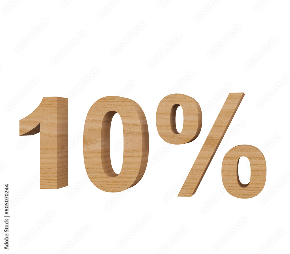 sign of 10 % discount made of wood sign of 10 % discount made of wood