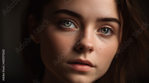 女性の目のアップ（眼球・まぶた・二重・まつ毛・アイメイク）  © buritora