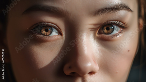 Fotografia 女性の目のアップ（眼球・まぶた・二重・まつ毛・アイメイク）