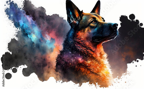 AI-created watercolor dog
