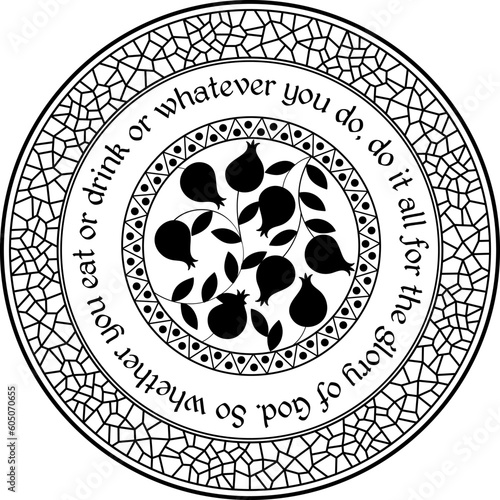 1 Corinthians 10:31 "So whether you eat or drink or whatever you do, do it all for the glory of God." Bible verse black on transparent. Use on any background