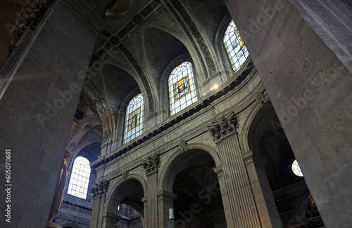 Side arcade in Saint-Sulpice, Paris, France