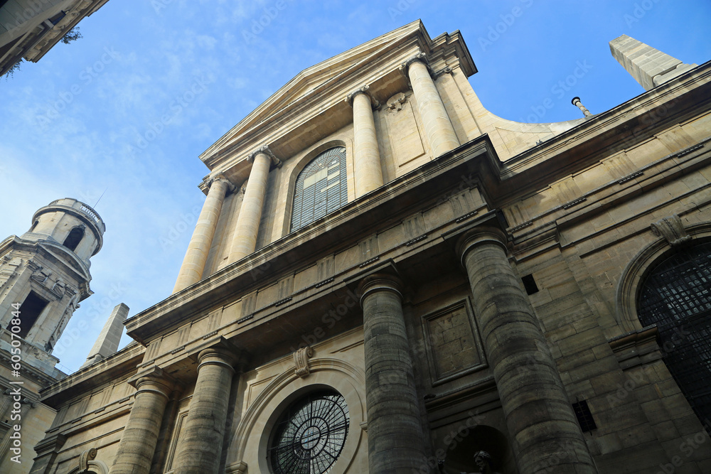 Fototapeta premium Street view at Saint-Sulpice, Paris, France