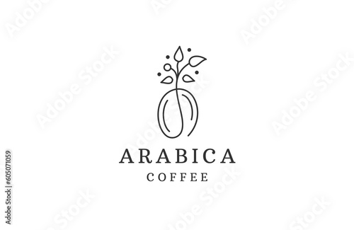 Arabic coffee line logo icon design template flat vector