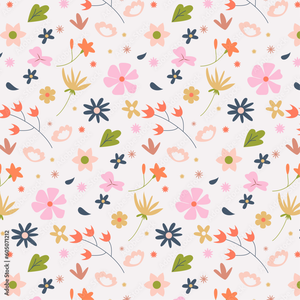 Vector spring flower pattern collection. Floral abstract seamless patterns. Vector spring flower pattern collection. Floral abstract seamless patterns.