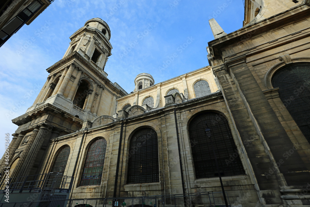 Fototapeta premium South walls of Saint-Sulpice, Paris, France