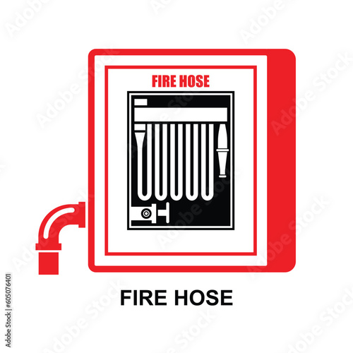Fire hose icon. Fire extinguish equipment isolated on background vector illustration.