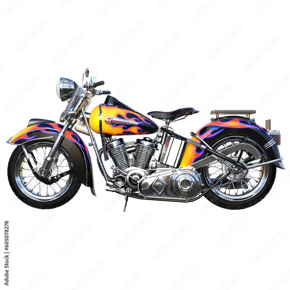 motorcycle on a white background