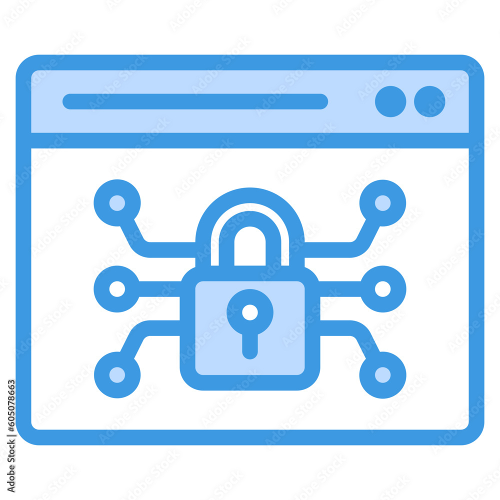 Web protection icon in blue style, use for website mobile app presentation Web protection icon in blue style, use for website mobile app presentation