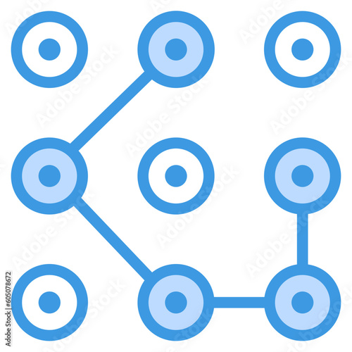 Lock pattern icon in blue style, use for website mobile app presentation