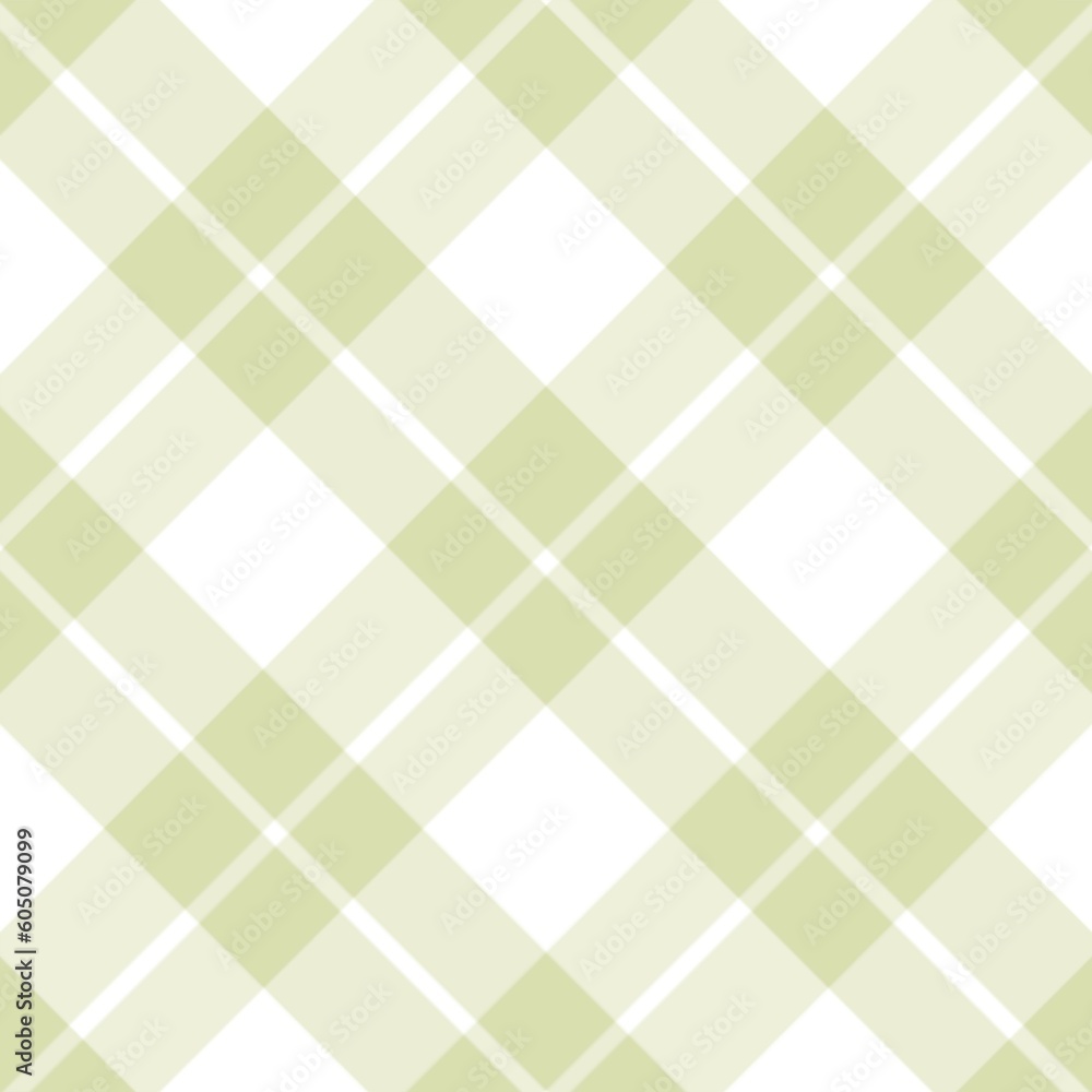 Seamless green and white tartan plaid pattern. 