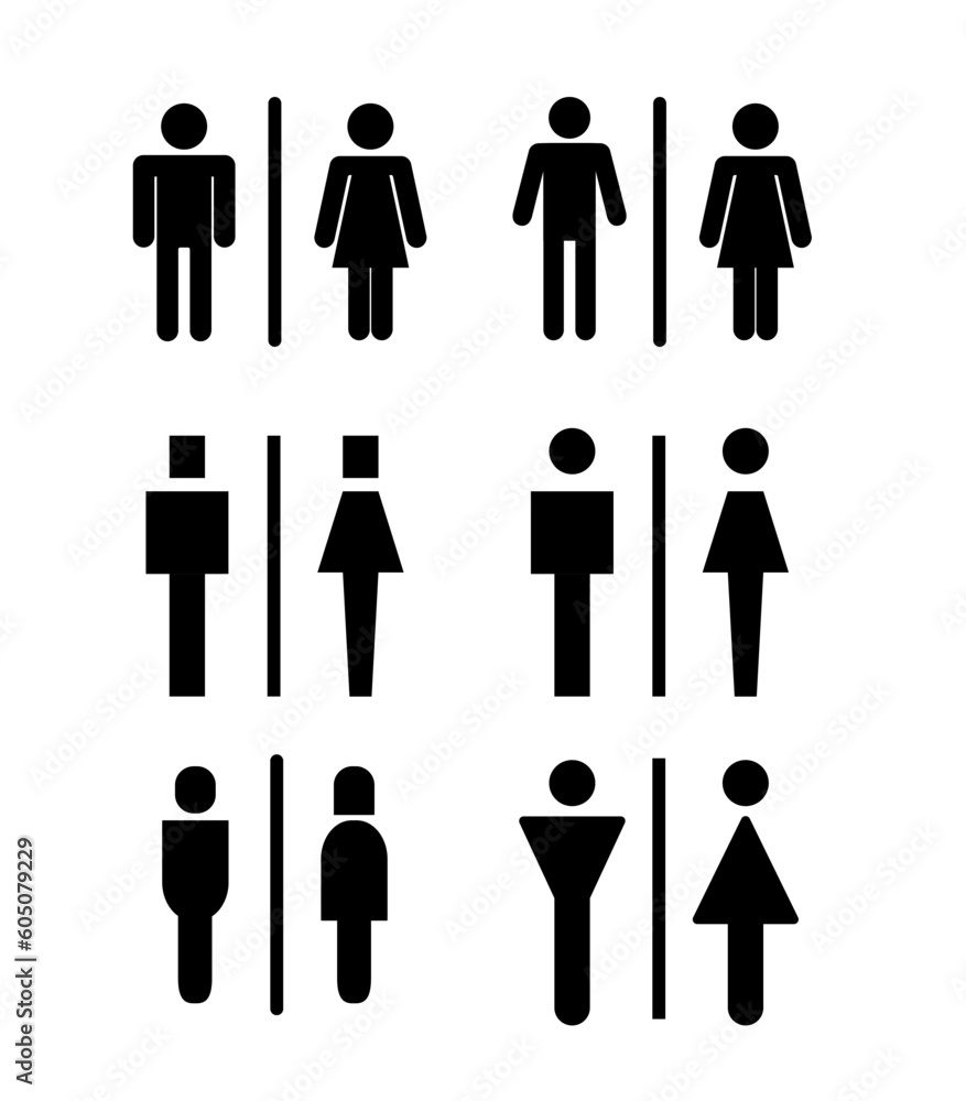 Toilet sign vector Man and woman silhouette Toilet sign vector Man and woman silhouette