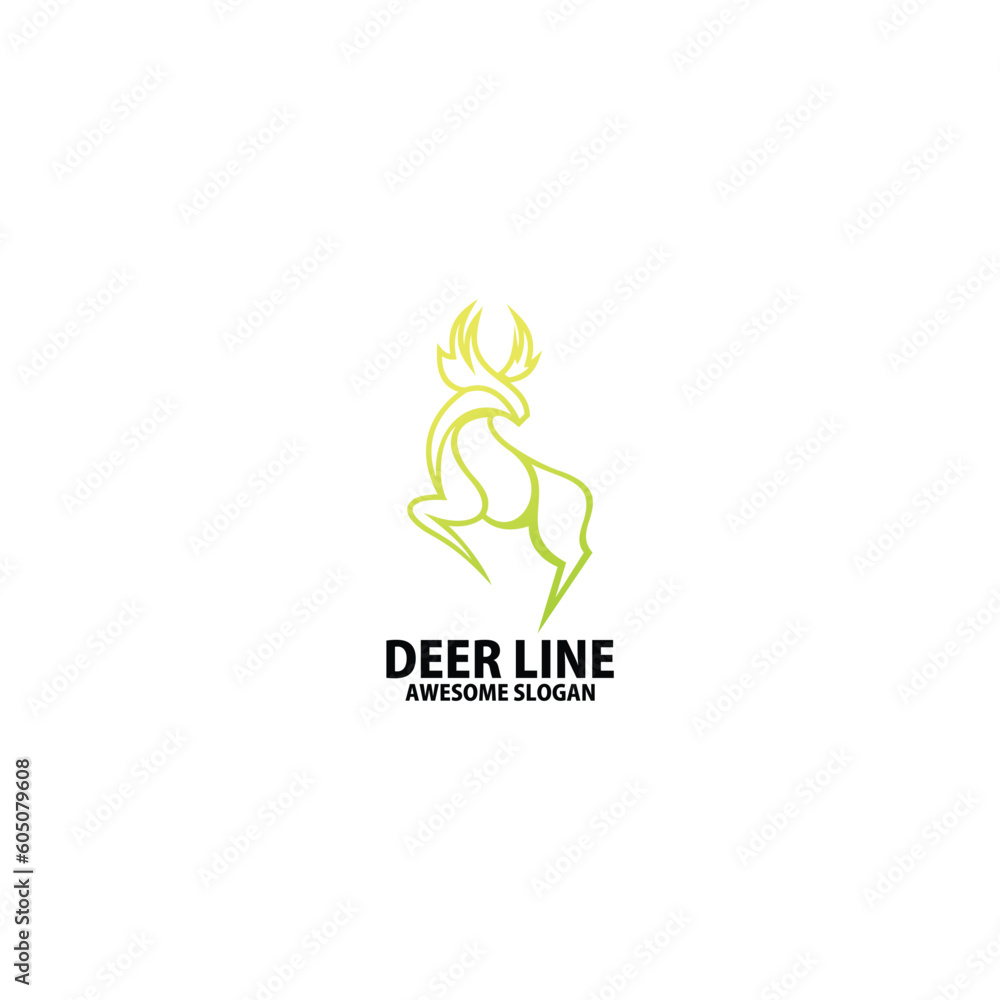 deer logo design gradient line art