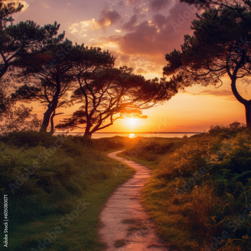 path into sunset