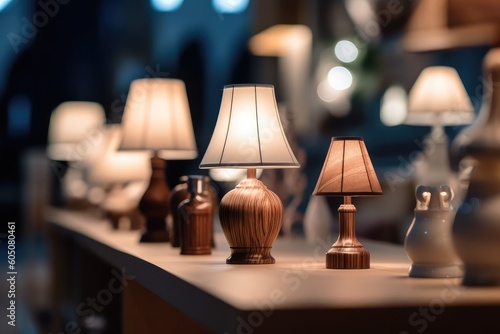 Table lamps in a close-up shot, macro shot - made with generative AI tools