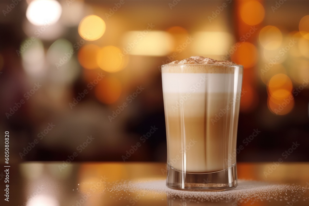 Latte Macchiato in a close-up shot, macro shot - made with generative AI tools Latte Macchiato in a close-up shot, macro shot - made with generative AI tools