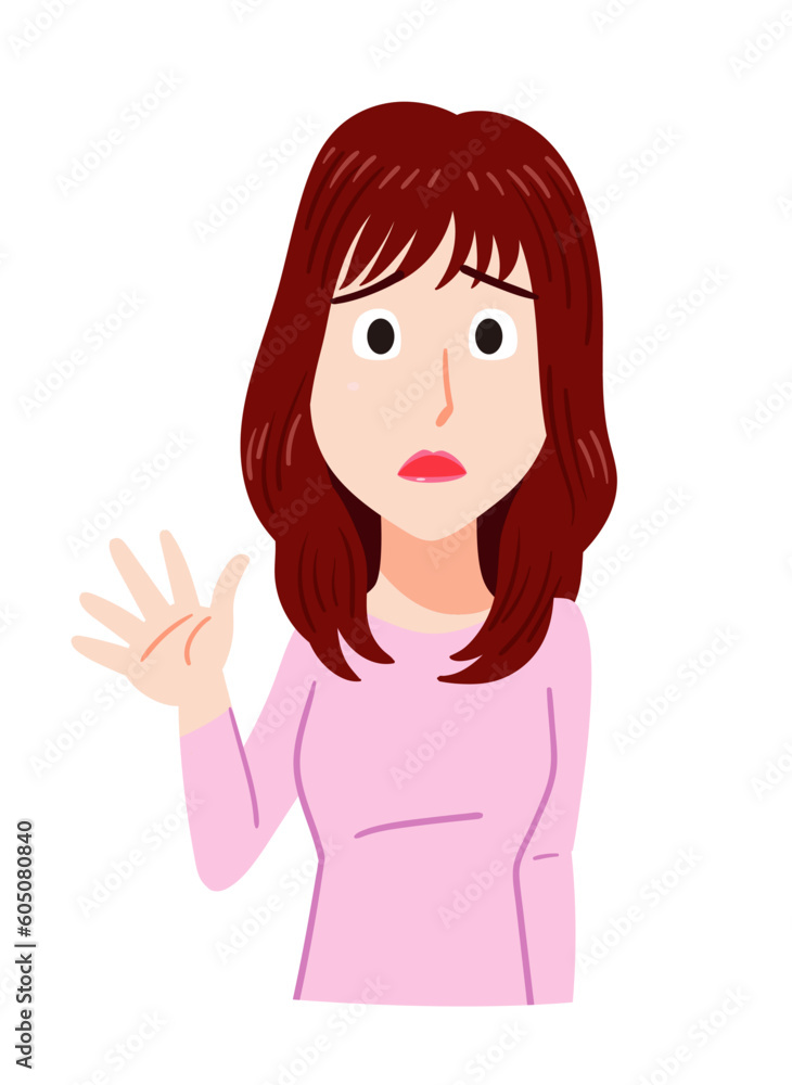 心配な若い女性 心配な若い女性