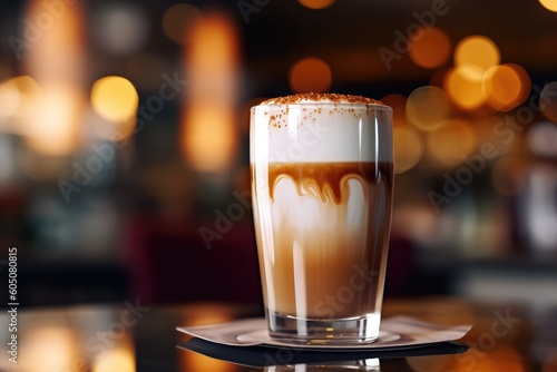 Latte Macchiato in a close-up shot, macro shot - made with generative AI tools