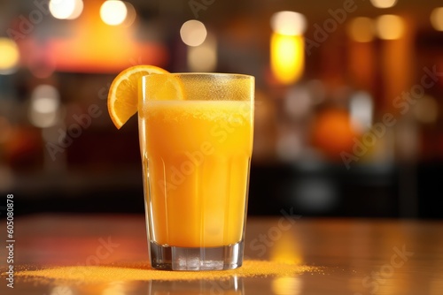 Freshly squeezed Orange Juice in a close-up shot, macro shot - made with generative AI tools