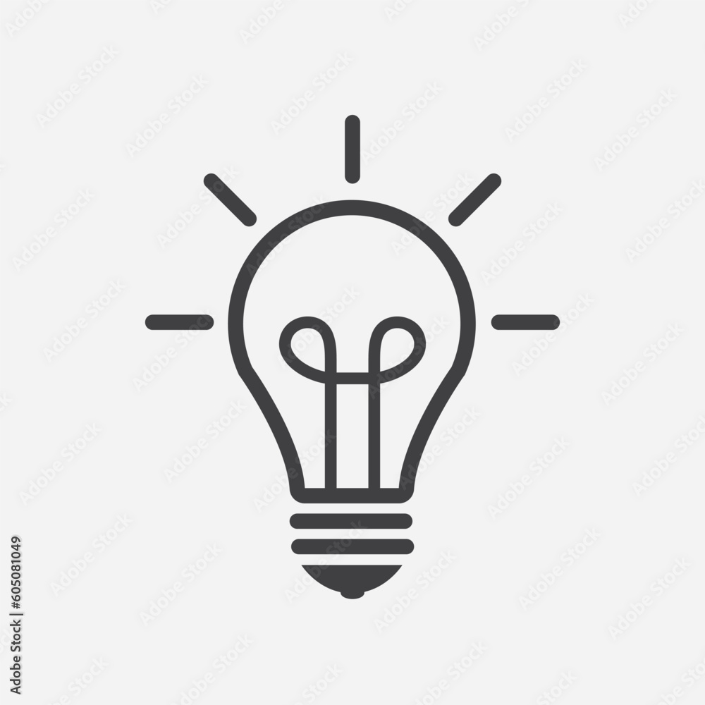 Light Bulb line icon vector, isolated on white background. Light Bulb line icon vector, isolated on white background.