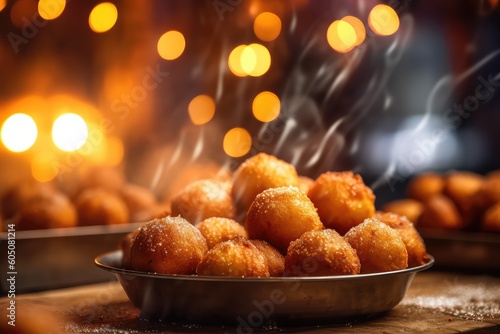 Sesame Balls in a close-up shot, macro shot - made with generative AI tools