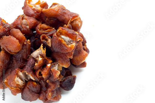 Sour tamarind on white background.