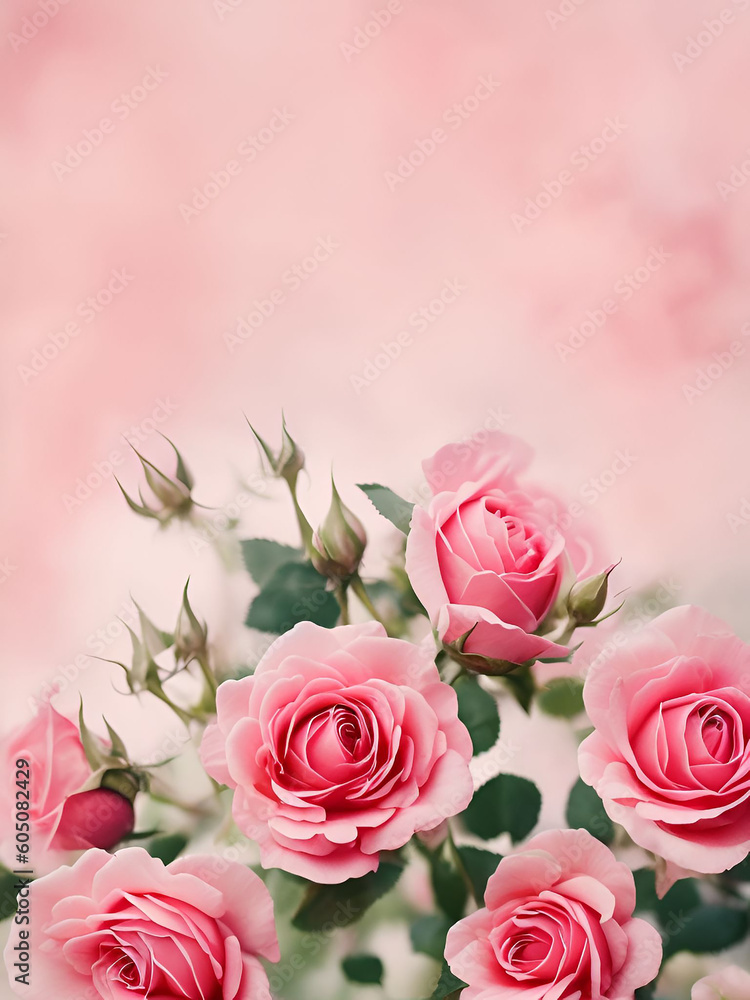 Rose flower with copy space for background. Generative ai Rose flower with copy space for background. Generative ai