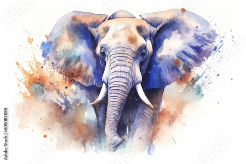 Elephant. Elephant illustration watercolor © PinkiePie