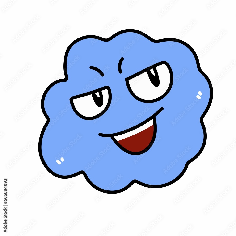 Obraz premium cute cloud cartoon on white background