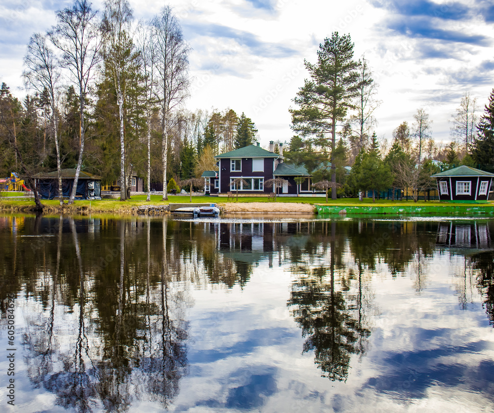 Fototapeta premium house on the river