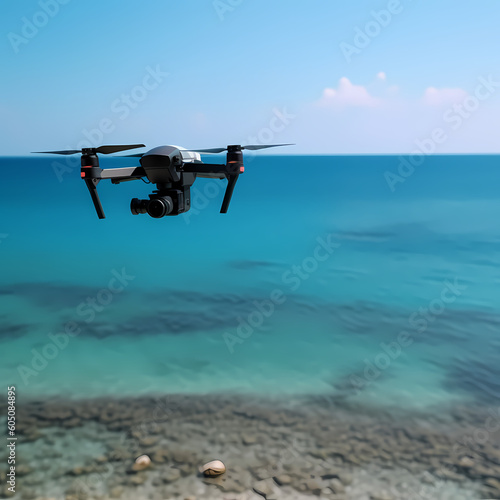 Beautiful Sea View From Flying Drone Illustration