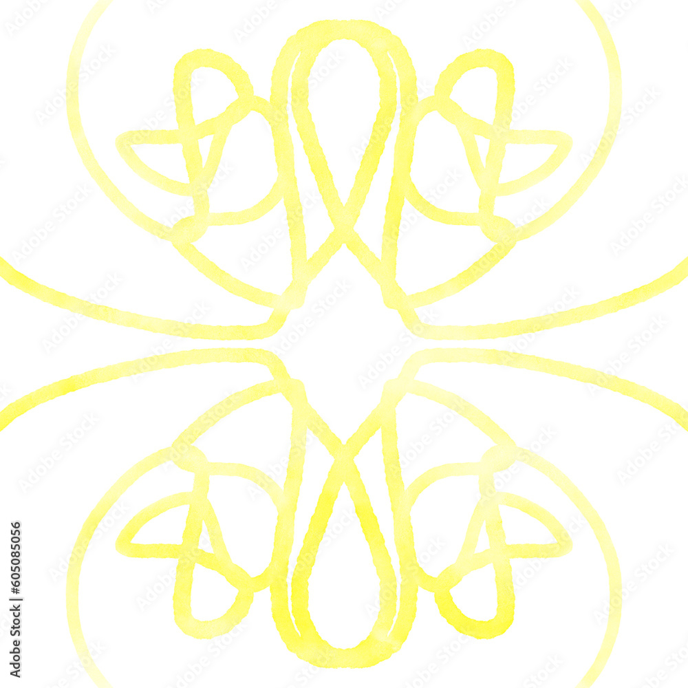 Yellow Watercolor Lines Doodle Background Yellow Watercolor Lines Doodle Background